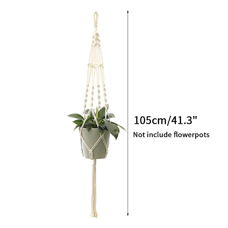 Handmade Macrame Plant Hanger – Boho Hanging Basket for Home & Garden