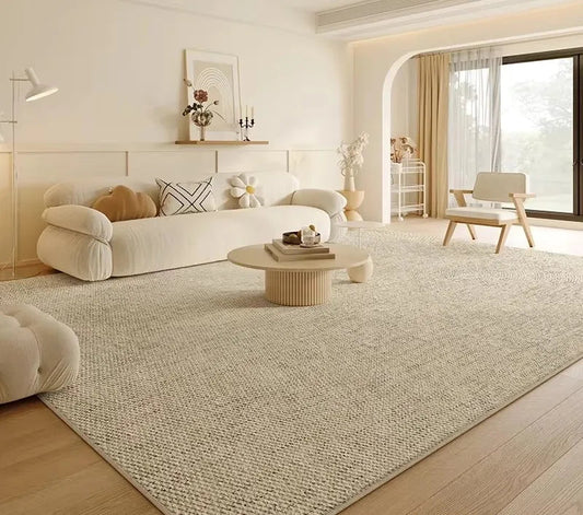 Cream Minimalist Luxury Carpet – Elegant, Soft & Washable Floor Mat