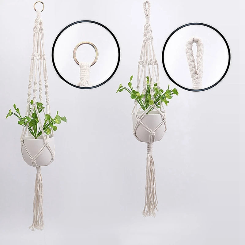 Handmade Macrame Plant Hanger – Boho Hanging Basket for Home & Garden