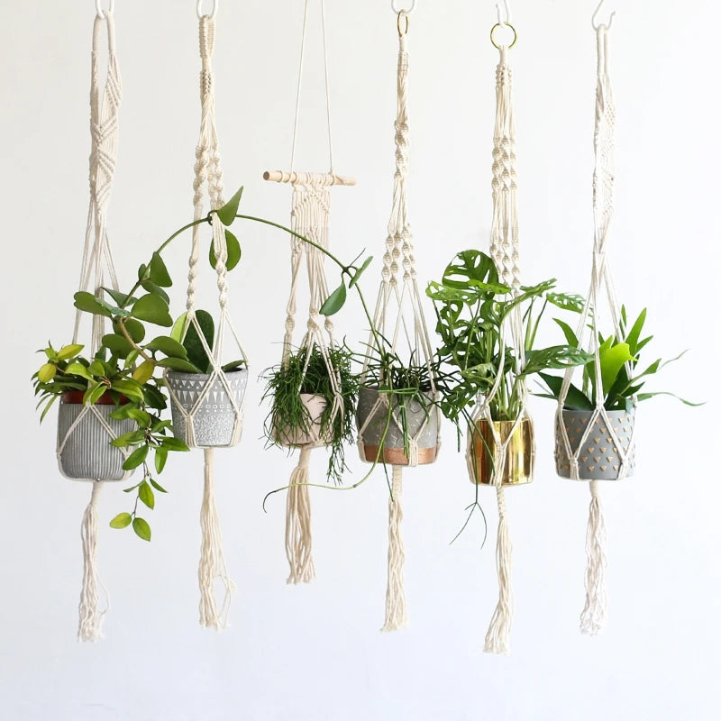 Handmade Macrame Plant Hanger – Boho Hanging Basket for Home & Garden