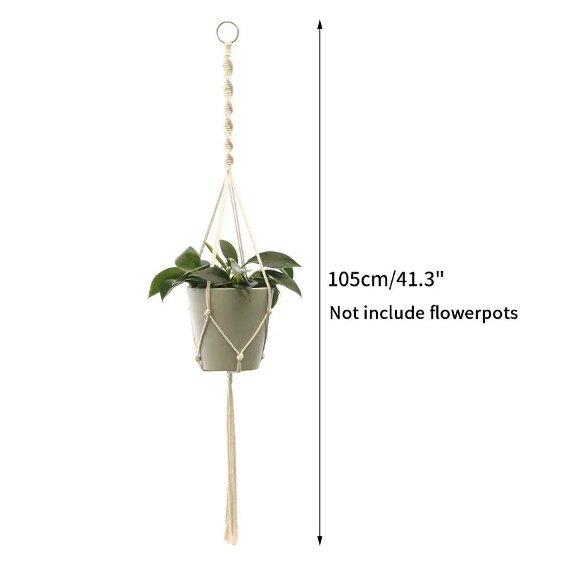 Handmade Macrame Plant Hanger – Boho Hanging Basket for Home & Garden