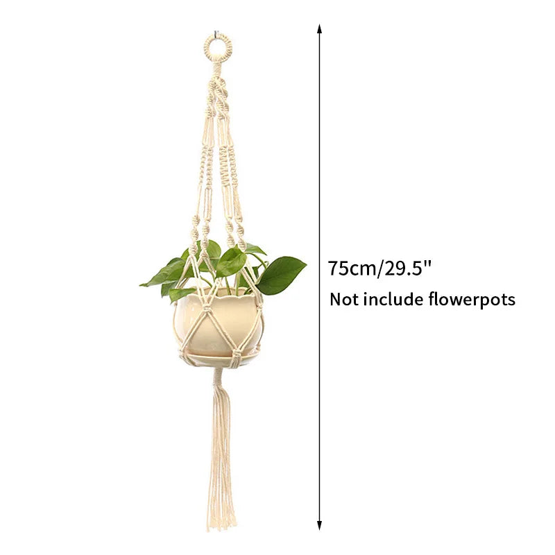 Handmade Macrame Plant Hanger – Boho Hanging Basket for Home & Garden