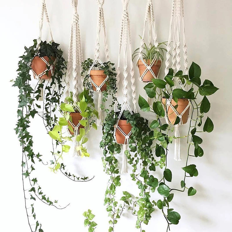 Handmade Macrame Plant Hanger – Boho Hanging Basket for Home & Garden