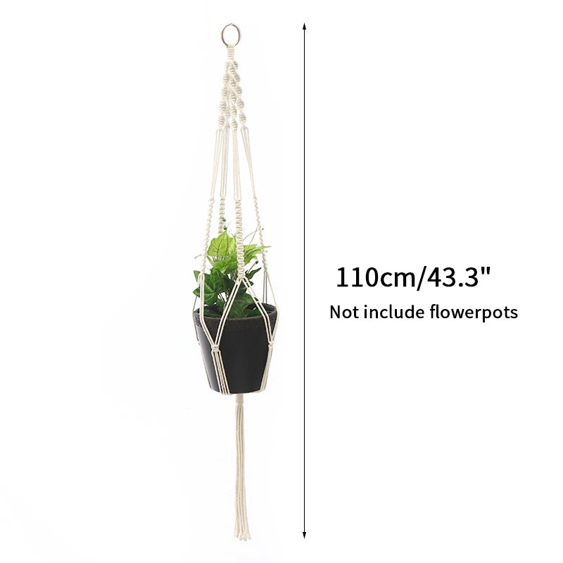 Handmade Macrame Plant Hanger – Boho Hanging Basket for Home & Garden