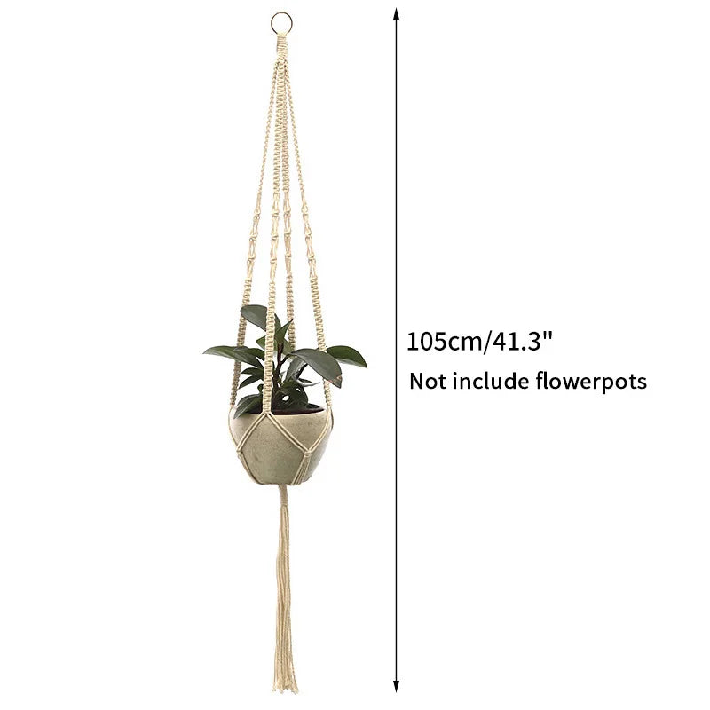 Handmade Macrame Plant Hanger – Boho Hanging Basket for Home & Garden