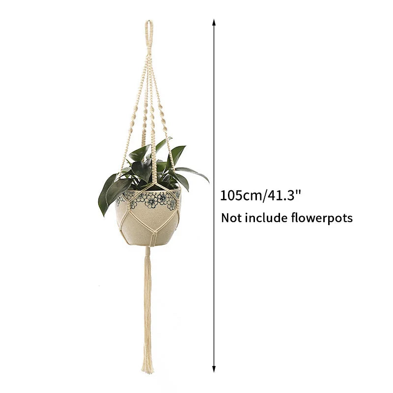 Handmade Macrame Plant Hanger – Boho Hanging Basket for Home & Garden