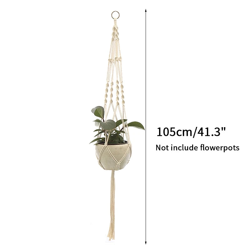 Handmade Macrame Plant Hanger – Boho Hanging Basket for Home & Garden