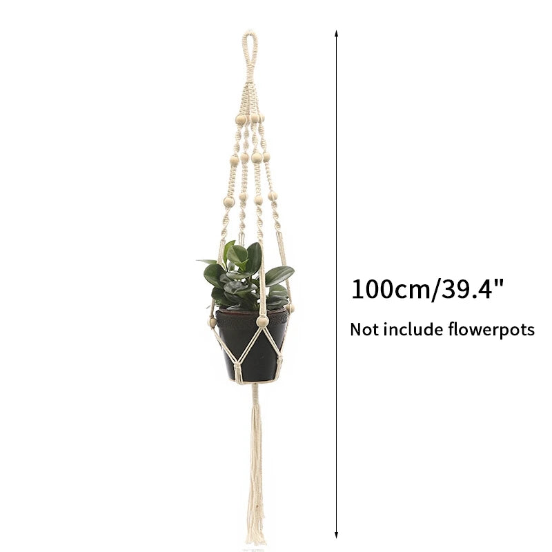 Handmade Macrame Plant Hanger – Boho Hanging Basket for Home & Garden