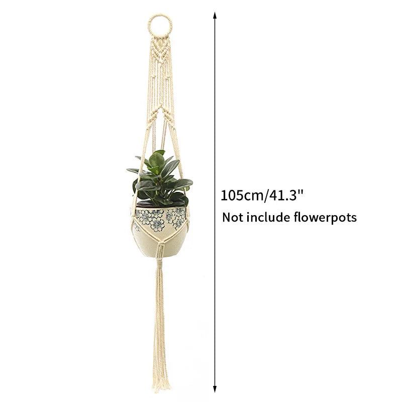 Handmade Macrame Plant Hanger – Boho Hanging Basket for Home & Garden