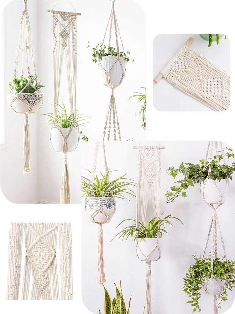 Handmade Macrame Plant Hanger – Boho Hanging Basket for Home & Garden