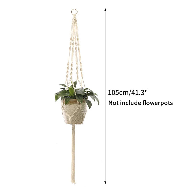 Handmade Macrame Plant Hanger – Boho Hanging Basket for Home & Garden