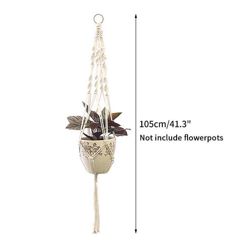 Handmade Macrame Plant Hanger – Boho Hanging Basket for Home & Garden