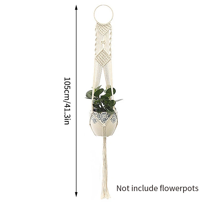 Handmade Macrame Plant Hanger – Boho Hanging Basket for Home & Garden