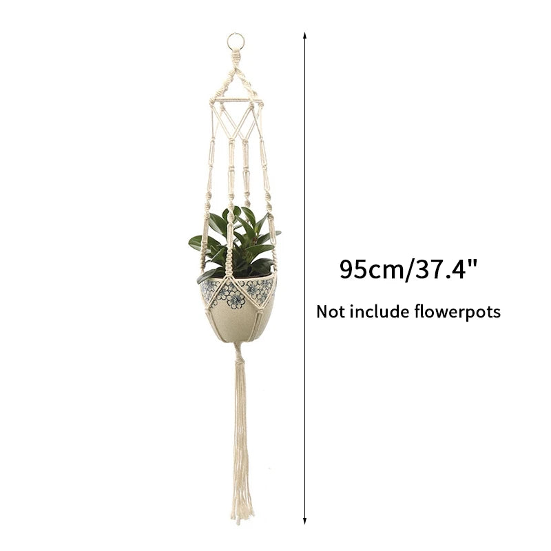 Handmade Macrame Plant Hanger – Boho Hanging Basket for Home & Garden