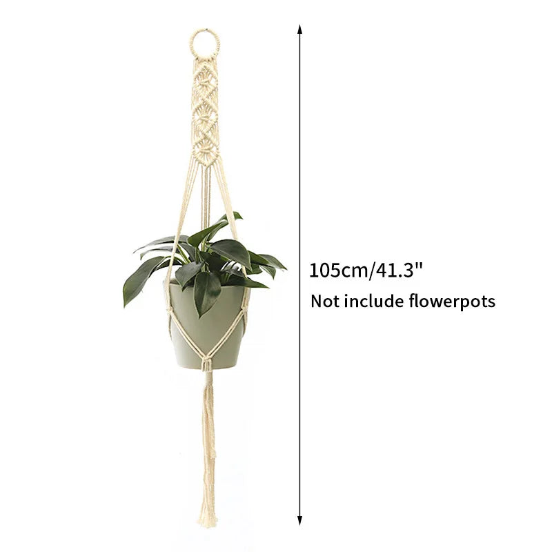 Handmade Macrame Plant Hanger – Boho Hanging Basket for Home & Garden