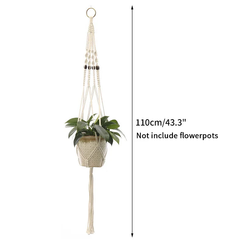 Handmade Macrame Plant Hanger – Boho Hanging Basket for Home & Garden