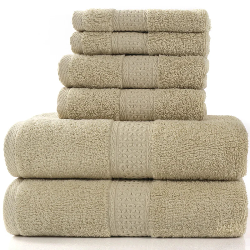 Premium Cotton Absorbent Towel Bath Towels 6-Piece Set