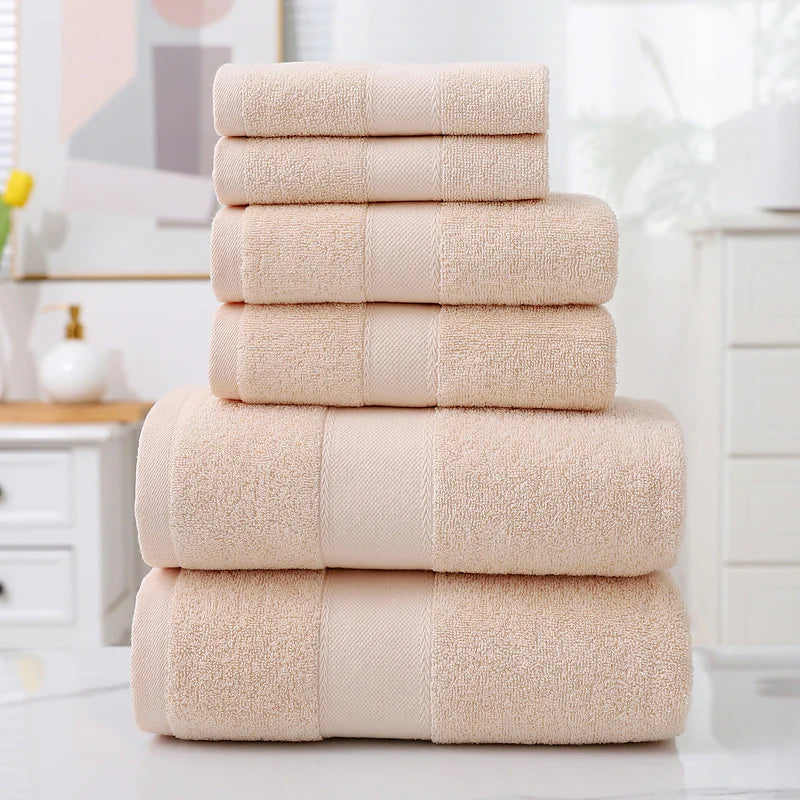 Premium Cotton Absorbent Towel Bath Towels 6-Piece Set