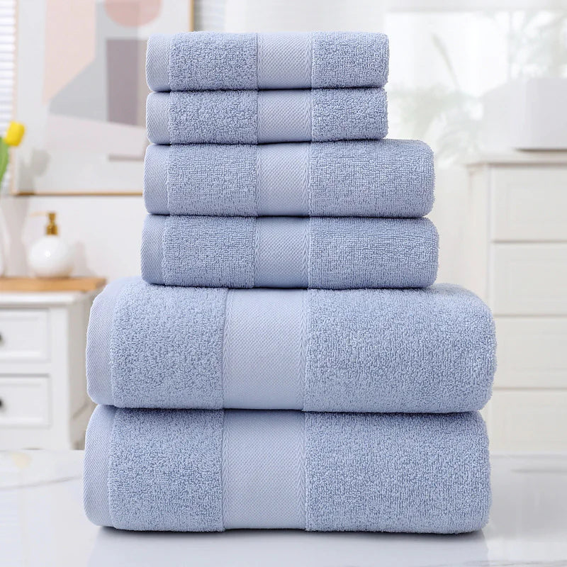 Premium Cotton Absorbent Towel Bath Towels 6-Piece Set