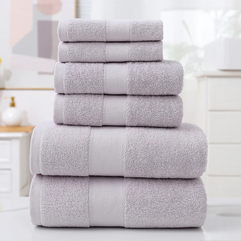 Premium Cotton Absorbent Towel Bath Towels 6-Piece Set